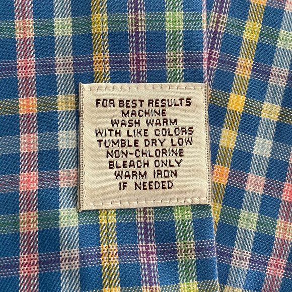 Peter Millar Mini-Plaid multi blue-green-purple- Button down long sleeve XL - Picture 7 of 7